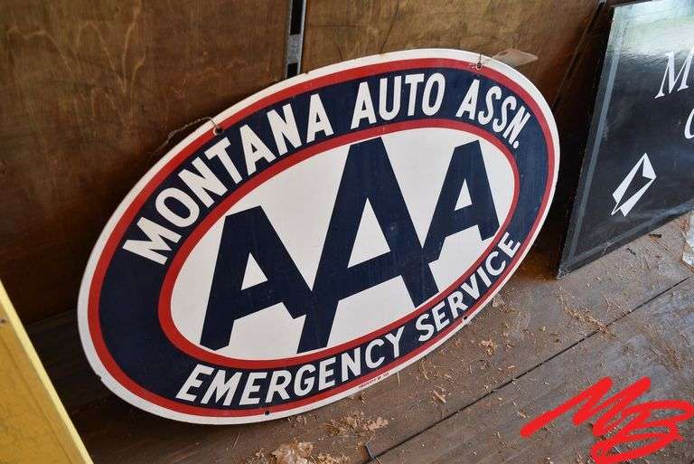Montana Auto Assn Porcelain Sign 36"x24"