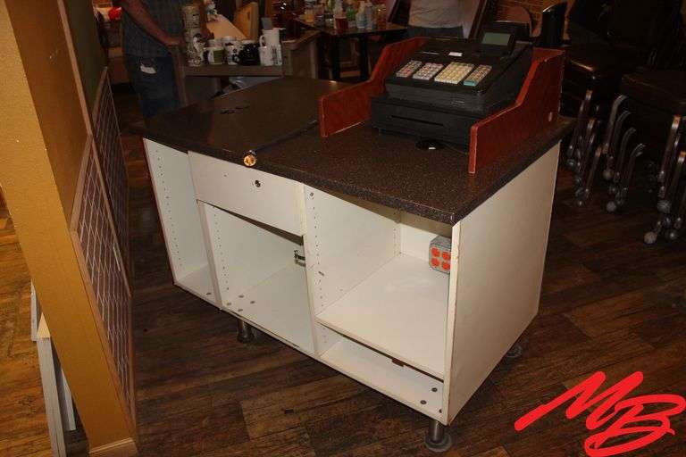 Customer Service Counter w/Sharp XE-A407 Cash Register