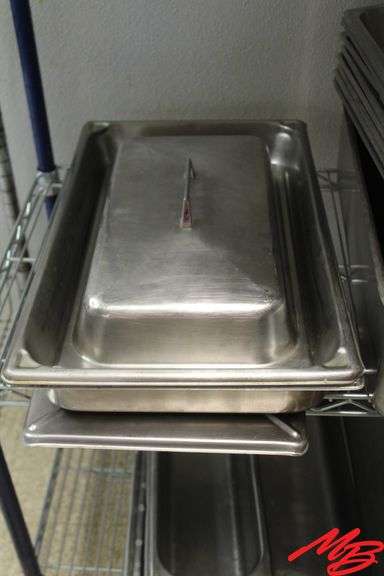 (13) 19" Stainless Steel Serving Pans, Rectangle w/Assorted Lids