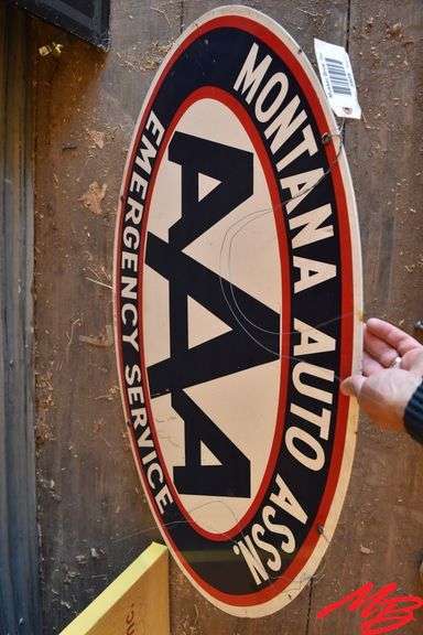 Montana Auto Assn Porcelain Sign 36"x24"