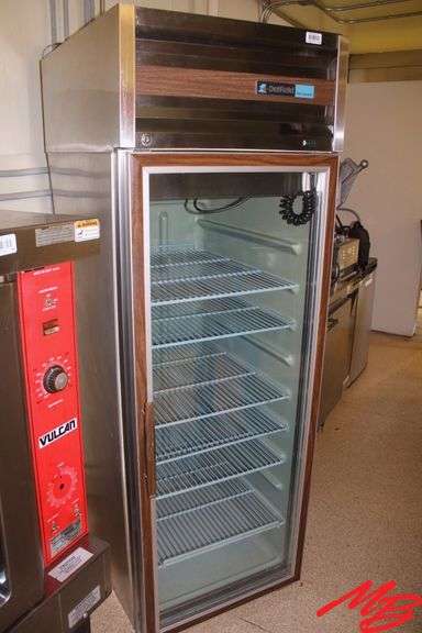 Delfield Standup SS Glass Door Refrigerator, 26"x32"x74"