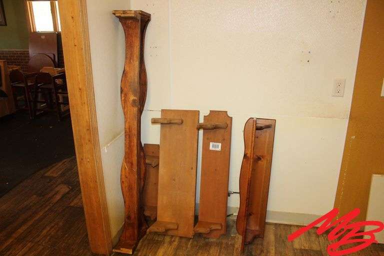 4 Assorted Wood Shelves  24-36"; 2 Decorative Wood Accents