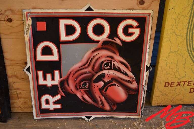 Red Dog Tin Sign 21"x22"