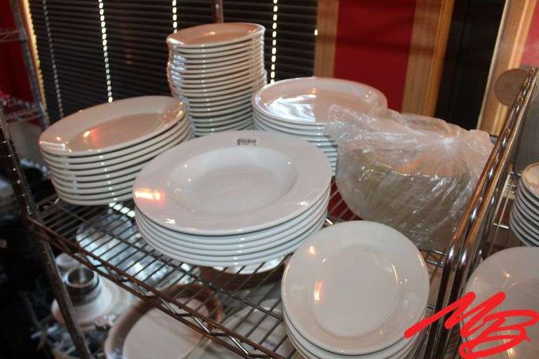 Ceramic Round and Oval Plates, 12" & 8", Glass Plates 8"