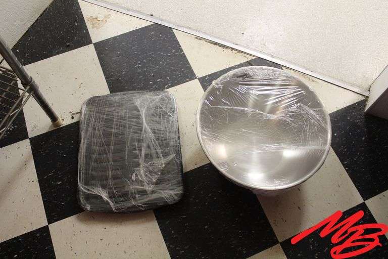 (22) Stainless Steel Pots 15", (1) Rectangle Tray 12.5"x16"