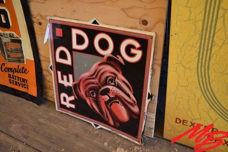 Red Dog Tin Sign 21"x22"