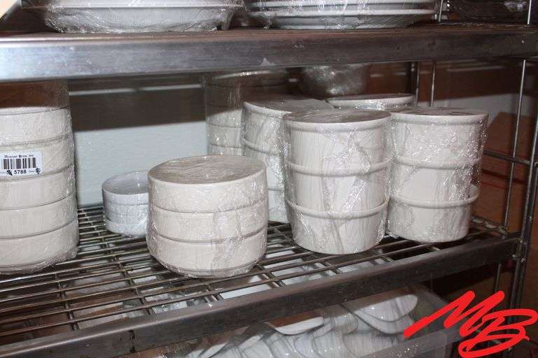 Assorted Ceramic Bowls, 5" to 8", (1) Stack of 8" Ceramic Plates