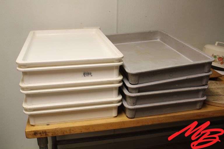 (7) Plastic Stackable Tubs, 25-3/4"x17-3/4"x3"