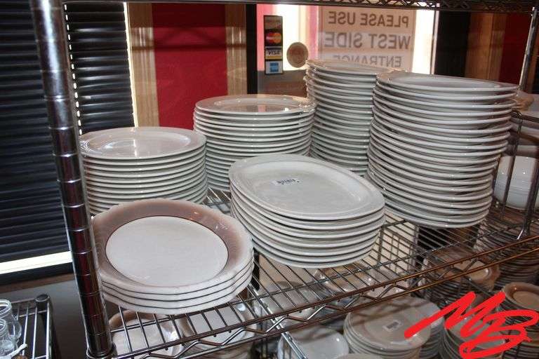 Assorted Round & Oval Ceramic Plates, 10" Round, 10", 8.5", & 6.5" Oval