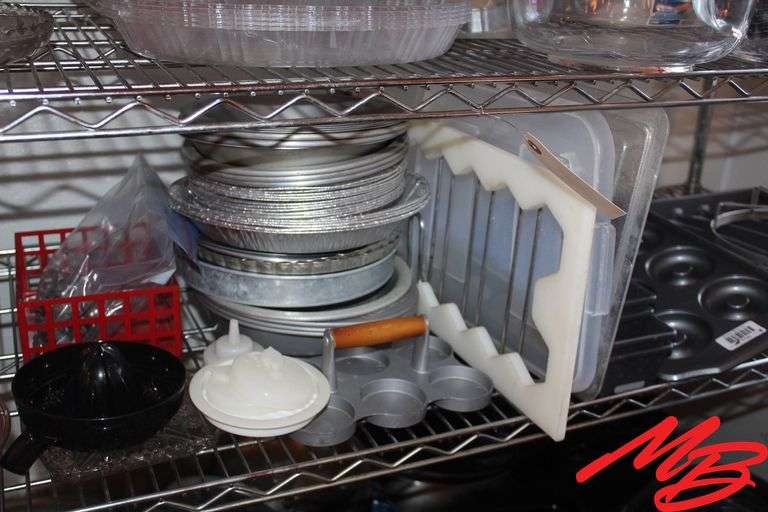 Assorted Cooking Pans, Bowls, and Utensil Holders