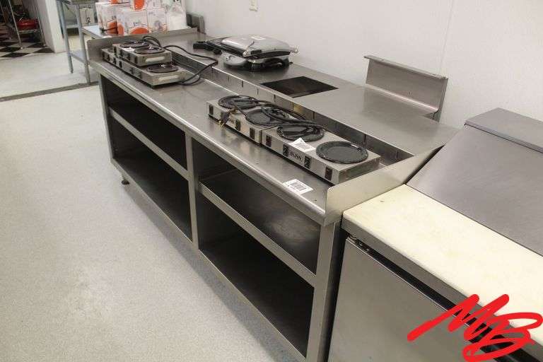 Bastiam SS Work Table 80x30x36, 2 shelves