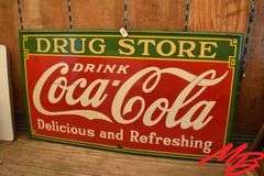 Coca-Cola Drug Store Porcelain Sign 96"x54"