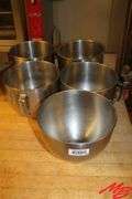 (5) KitchenAid SS Mixing Bowls w/Handles, 8.5" round x 6.5" deep