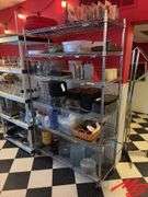 Stainless Steel Adjustable Rack On Casters, 48"x18"x77" (Contents not included)