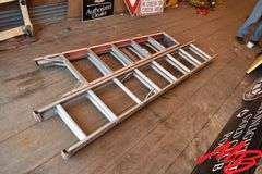 Fiberglass step ladder & alum extension ladder