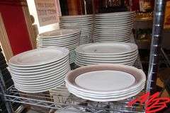Assorted Round & Oval Ceramic Plates, 10" Round, 10", 8.5", & 6.5" Oval