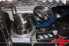 Assorted Stainless Steel & Steel Cooking Pots and Pizza Trays