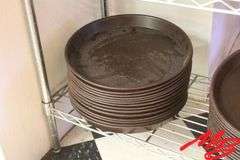 2 Stacks of Plastic Serving Trays, 12.5"