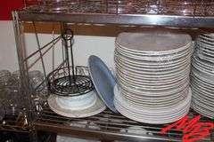 4 Stacks of 10.5" to 12" White Ceramic Dinner Plates w/Misc Extra Plates