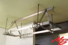 Stainless Steel Hanging Rack, 64"x20", w/Hanging Hooks