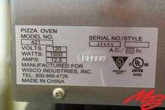 2 Pizza Ovens: 1 - Wisco 421 Pizza Oven 120 v; Toppers Brick Pizza Oven 120v