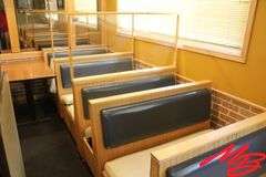 Booth Seating & Tables: 2 doubles, 2 singles, 2 Freestanding tables 48x30