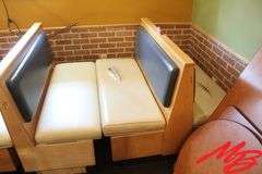 Booth Seating & Tables: 3 doubles, 2 singles, 3 wall mount tables 48x30