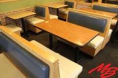 Booth Seating & Tables: 2 doubles, 2 singles, 3 Freestanding tables 48x26
