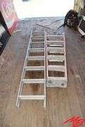 Fiberglass step ladder & alum extension ladder