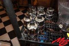 (3) Cooking Tins 17.5"x9.5", Plastic Water Dispensers, and Misc.