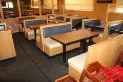 Booth Seating & Tables: 2 doubles, 2 singles, 3 Freestanding tables 48x26