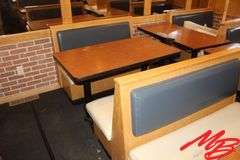 Booth Seating & Tables: 2 doubles, 2 singles, 3 Freestanding tables 48x26