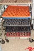 Stainless Steel Wire Rolling Tray Cart with 13 Plastic Trays, 23"x25"x75"