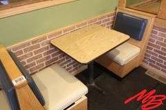 Booth Seating & Tables: 1 double, 2 singles, 2 Freestanding tables 30x24