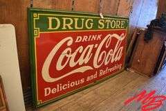 Coca-Cola Drug Store Porcelain Sign 96"x54"