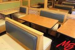 Booth Seating & Tables: 2 doubles, 2 singles, 3 Freestanding tables 48x26