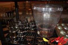 (3) Cooking Tins 17.5"x9.5", Plastic Water Dispensers, and Misc.