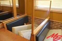 Booth Seating & Tables: 2 doubles, 2 singles, 2 Freestanding tables 48x30