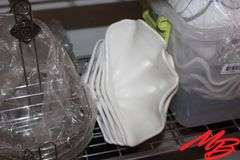 Plastic Seashell Bowls, Stainless Steel Condiment Servers