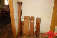 4 Assorted Wood Shelves  24-36"; 2 Decorative Wood Accents