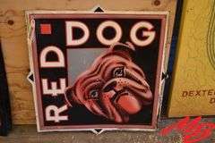 Red Dog Tin Sign 21"x22"