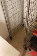 Stainless Steel Wire Tray Cart, 21"x26"x67.5"