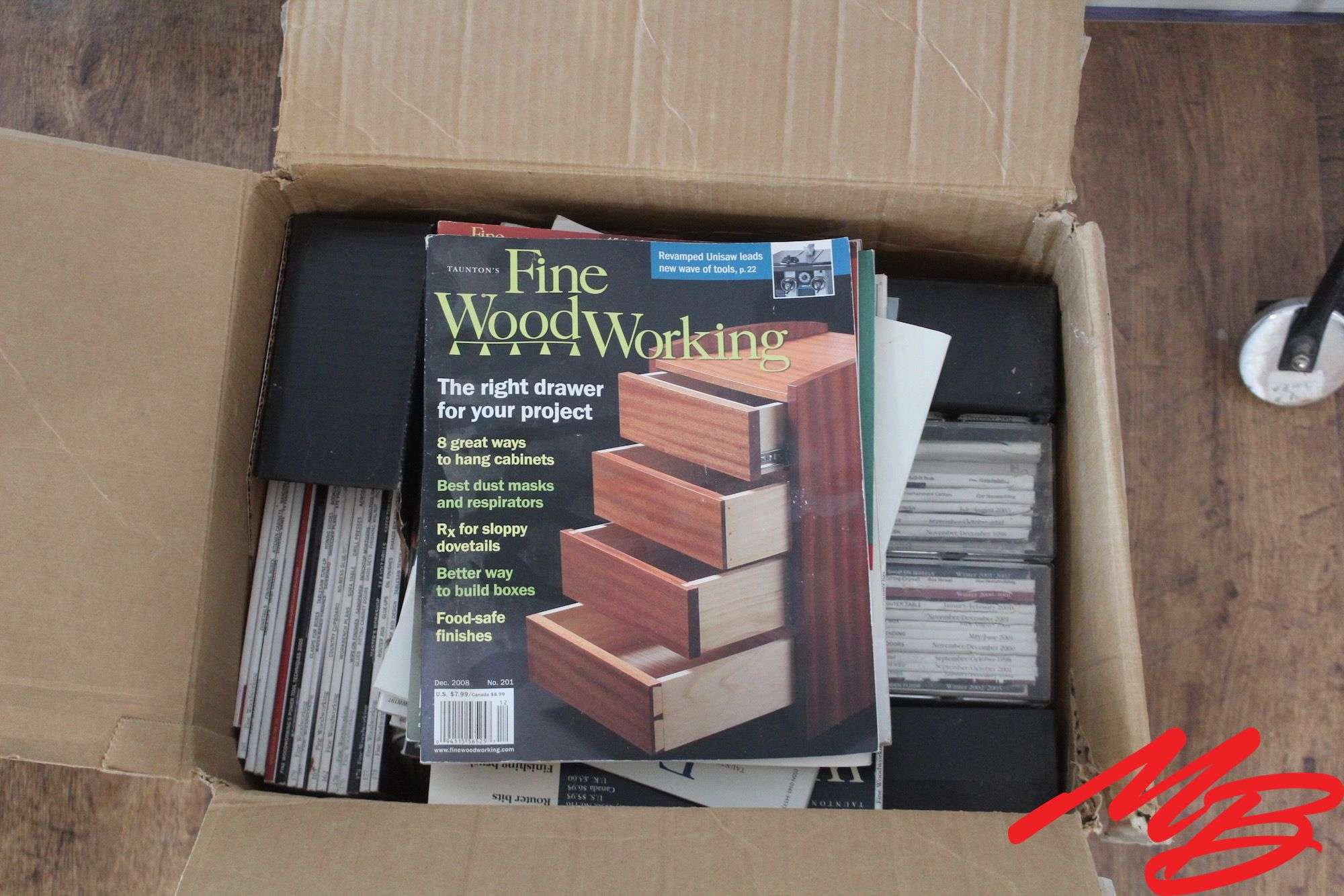Box of Fine Woodworking Magazines