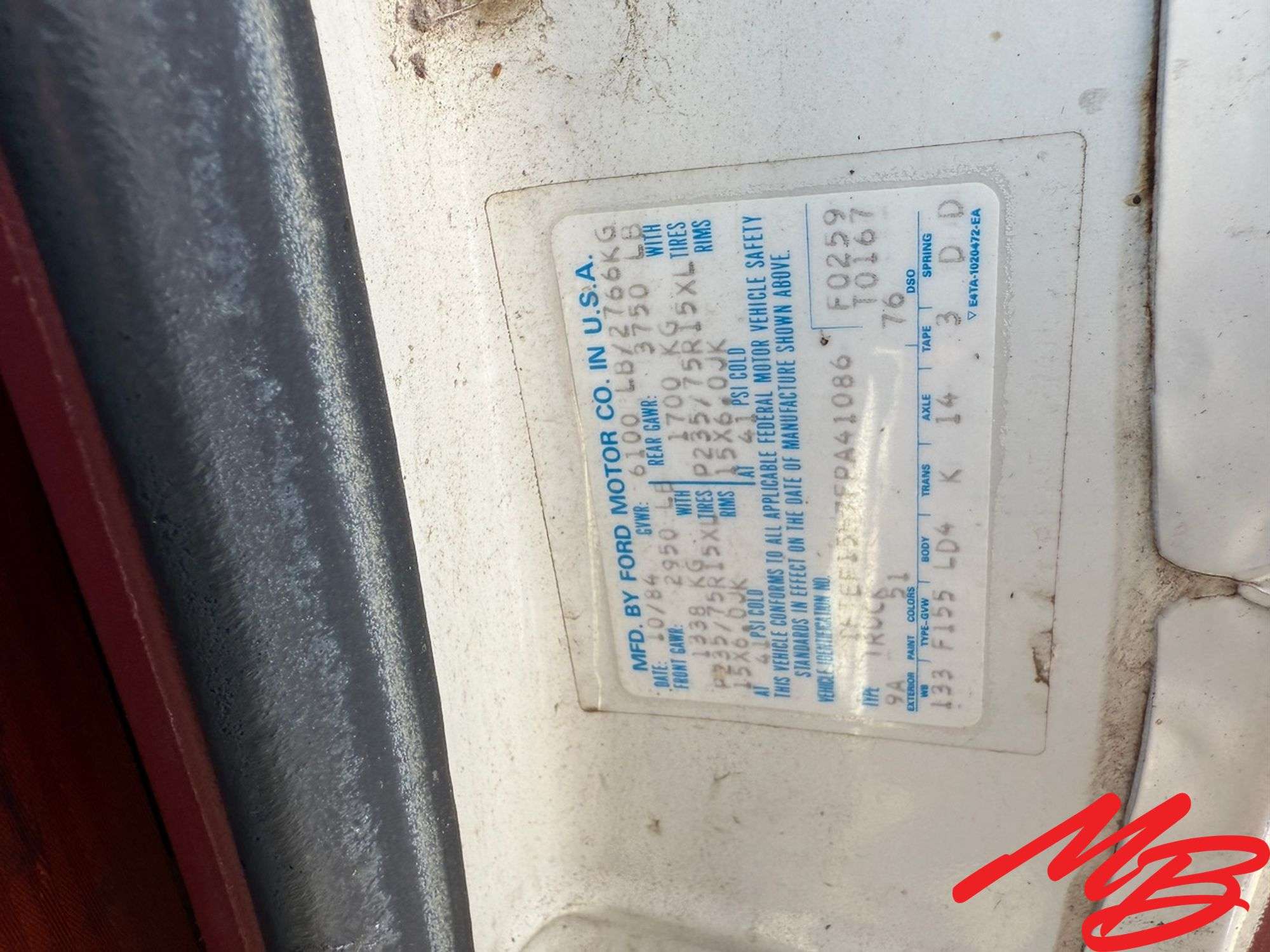 1985 Ford F150 XL Parts Truck w/ Title - Musser Bros Inc