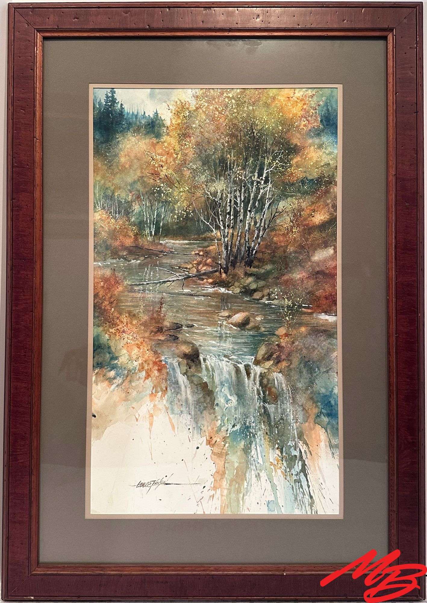 Original by Lance Johnson. Watercolor, Frame 23-1/4"W x 33-3/4"H