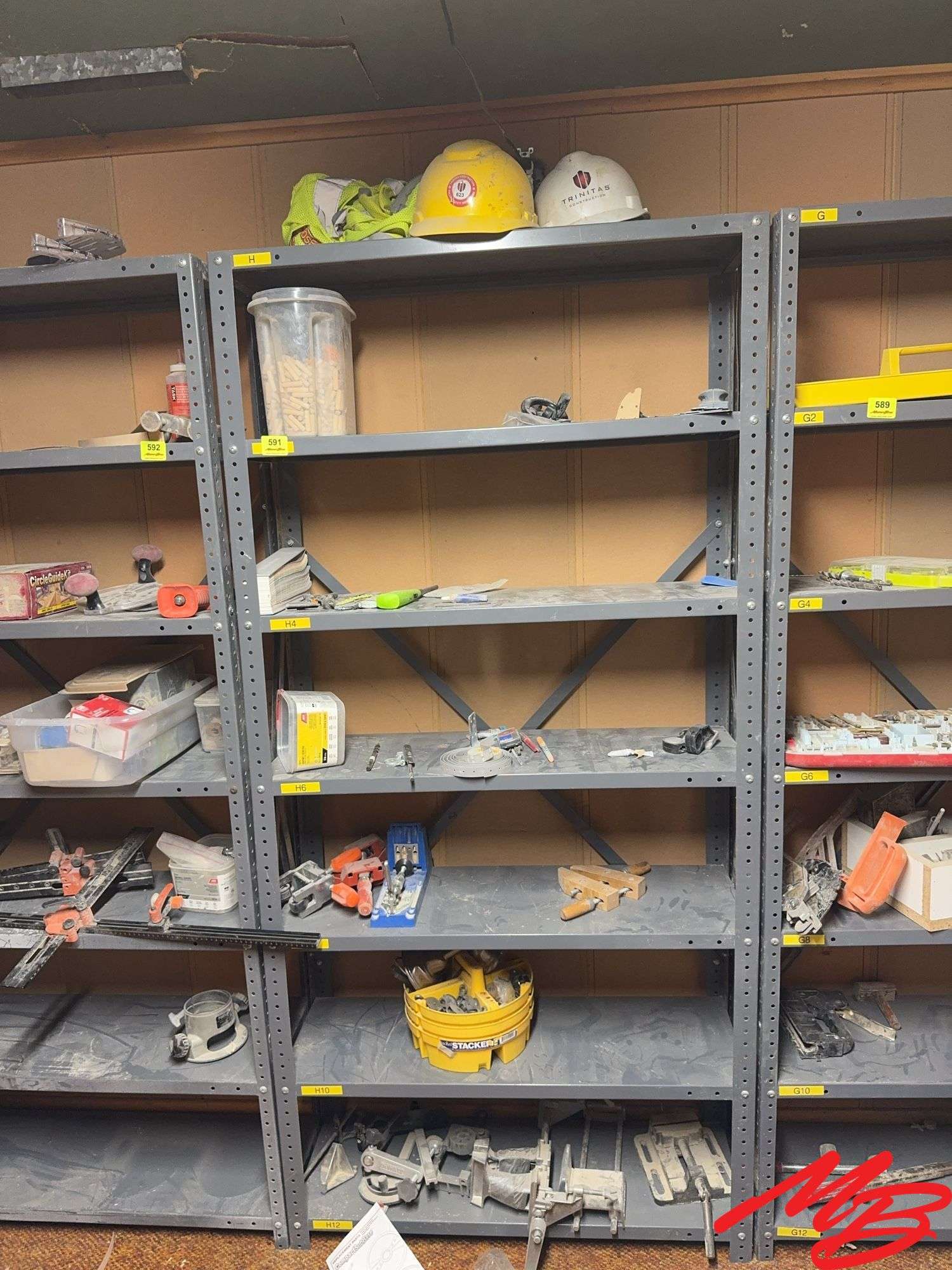 Metal Shelf with Contents
