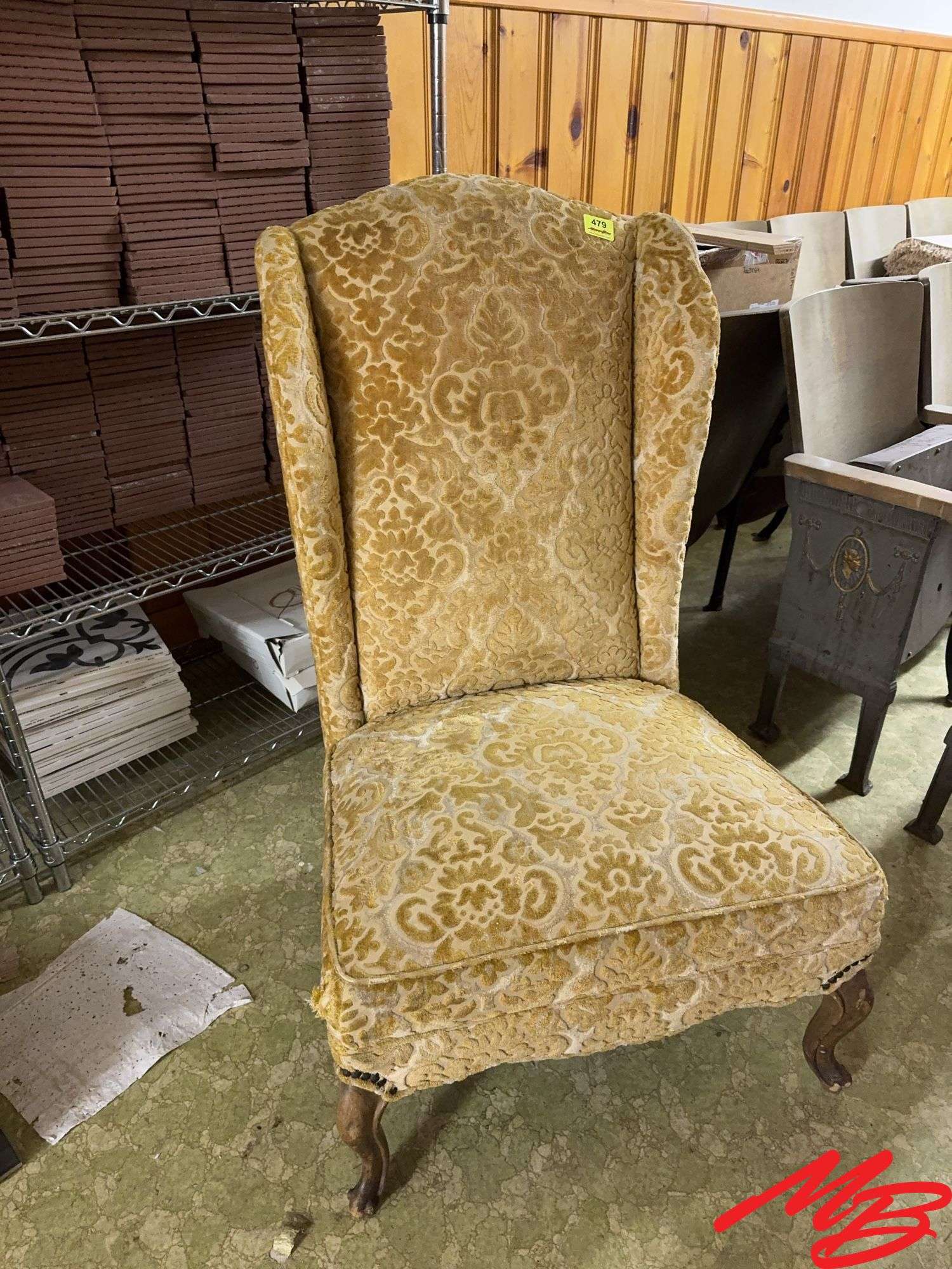 Armless Velvet Like Chair