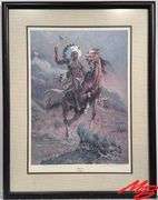 "War Cry" by Harold I Hopkinson.  Print, 20/500, Frame measures 24-1/2"W x 31-3/4"H