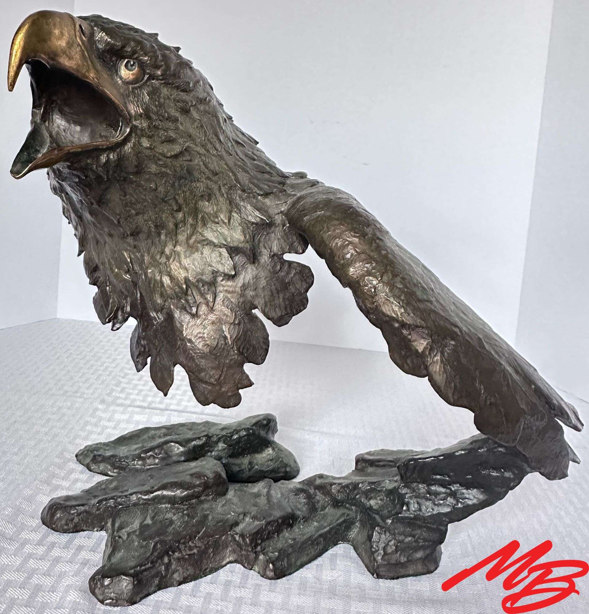 "Cry of Freedom" by Mark Hopkins. Bronze, 15-1/2"H x 13-1/4"H x 9-1/2"D