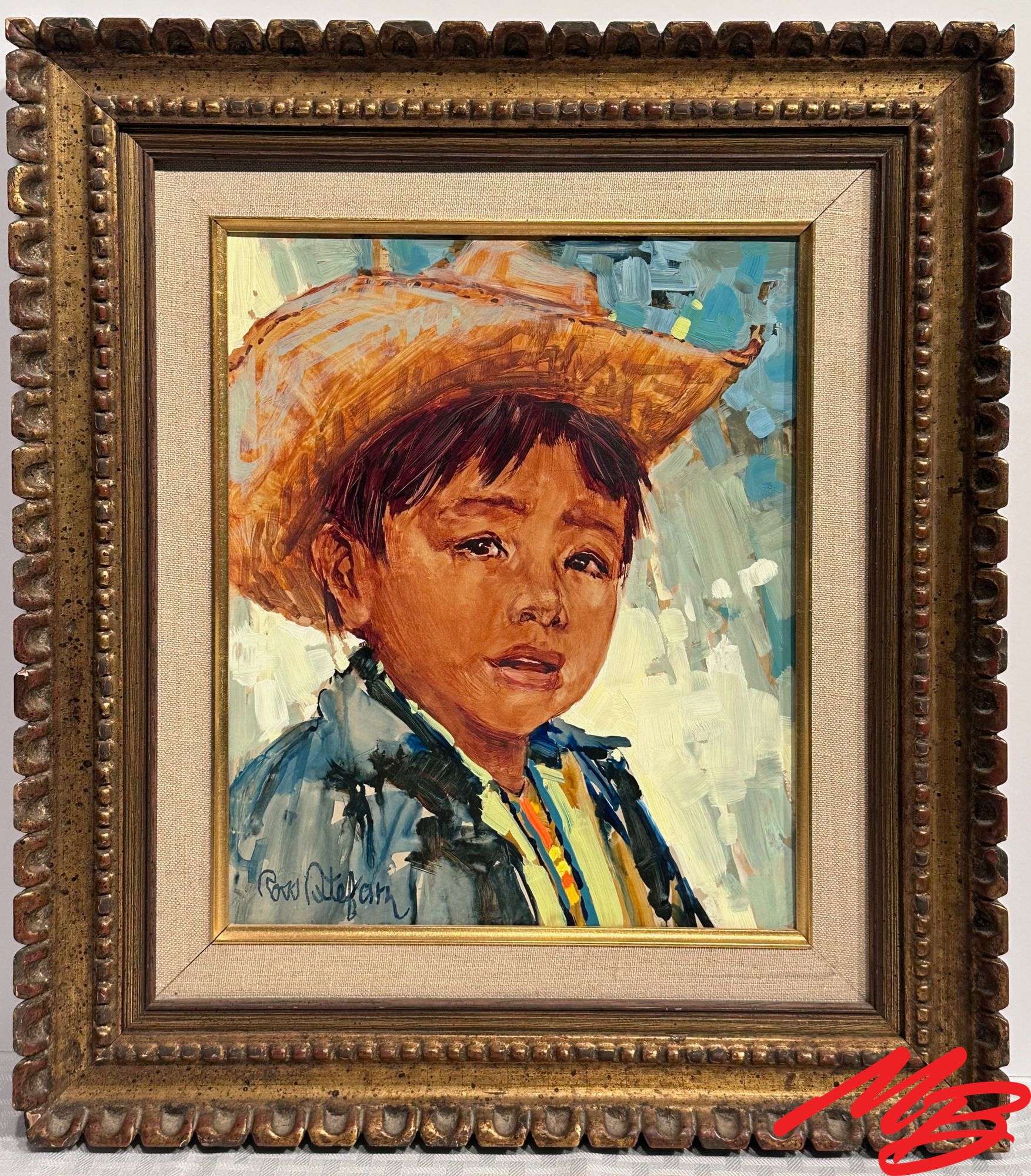 "Young Boy Coyote" by Ross Stefan. Artwork 9-1/4"W x 11-1/4"H